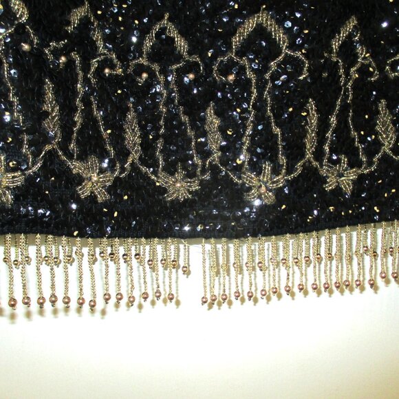 Shirt - Vintage Hand Beaded in Hong Kong  Women's Black Dressy Tank Top - Picture 13 of 13